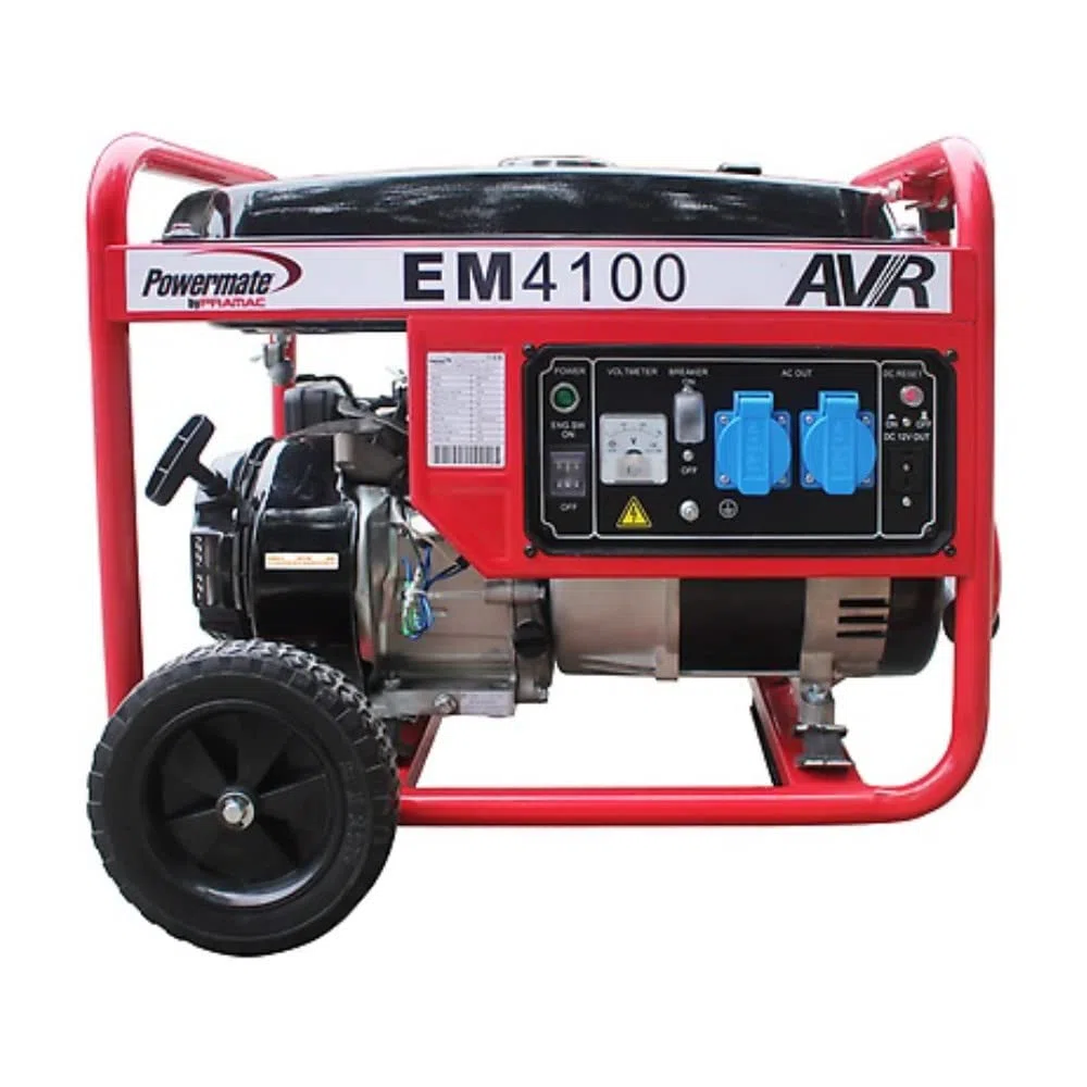 Stromerzeuger 3,2 kW einphasig Benzin 230 V 50 HZ AVR mit Seilzugstarter Powermate by PRAMAC EM4100