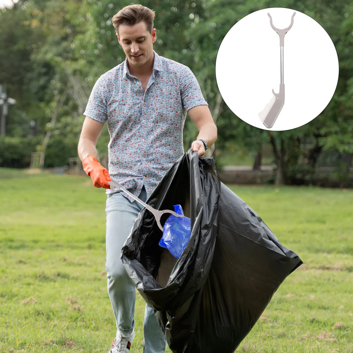 Cabilock 2 Stück Greifzange für Senioren 40cm Aluminium Müllzange Extra Langer Greifer Greifhilfe Greifarm für Senioren und Kinder, für Rollstuhl-Nutzer, Apfelpflücker & Laubgreifer Zubehör