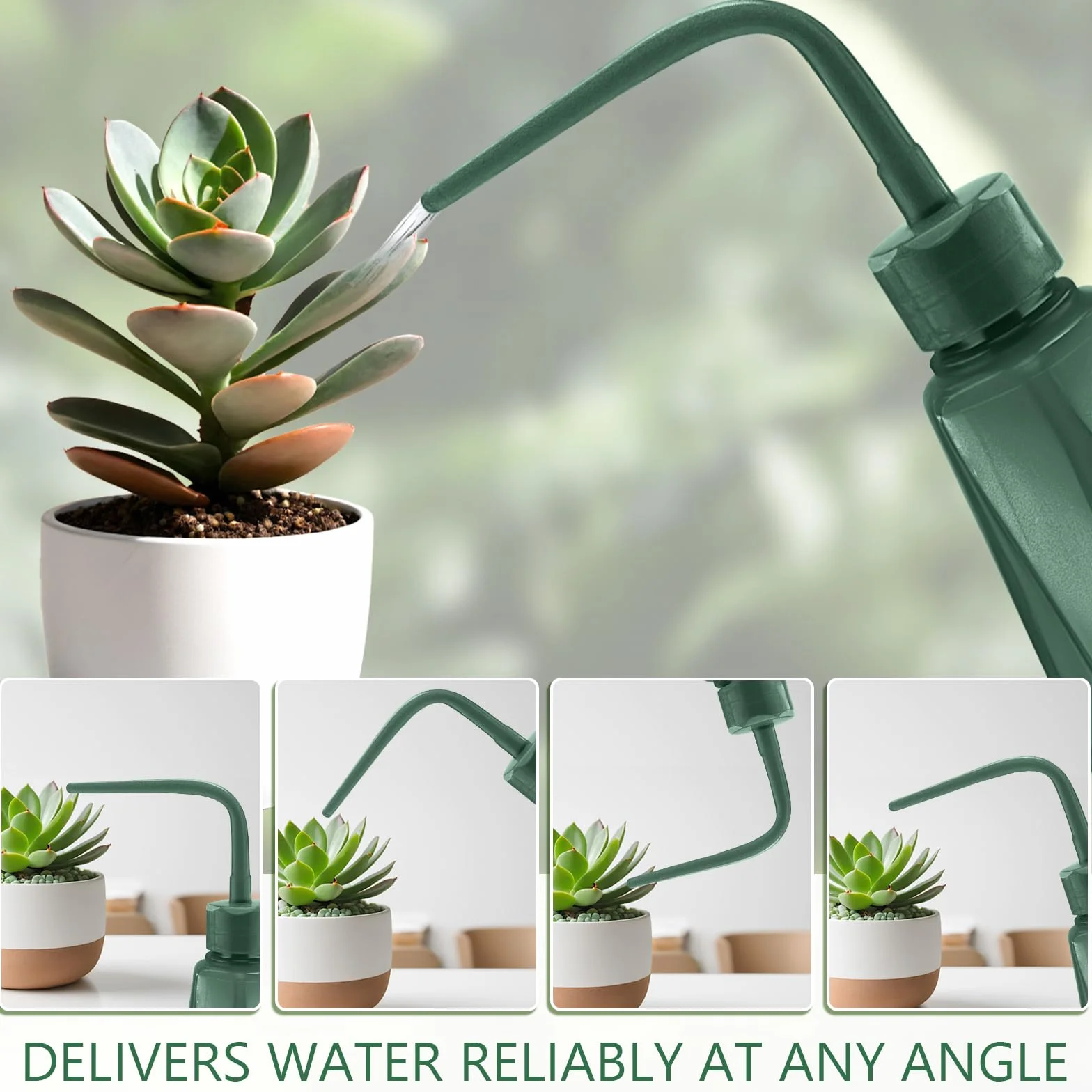 Kleine Gießkanne für Zimmerpflanzen, 450 ml Mini Giesskanne, Bewässerung Flasche für Sukkulente Kaktus Sämlinge Bonsai (Blau)