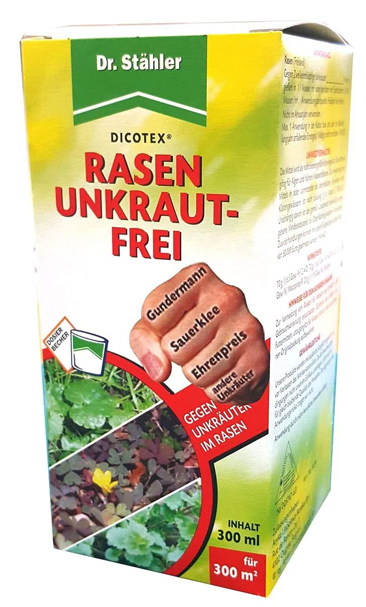 Dr. Stähler 056343 Rasen Unkrautfrei, gegen Unkräuter, 300 ml Inklusive Dosierbecher