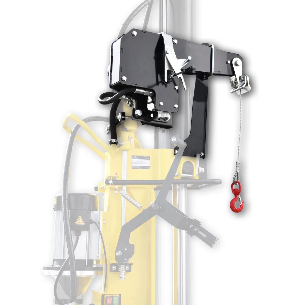 HOSW | BAMATO Hydraulische Seilwinde für Holzspalter HO-22P, HO-22EP, HO-30EP | mit 4,8 kN Zugkraft | Stahlseil ca. 19 m
