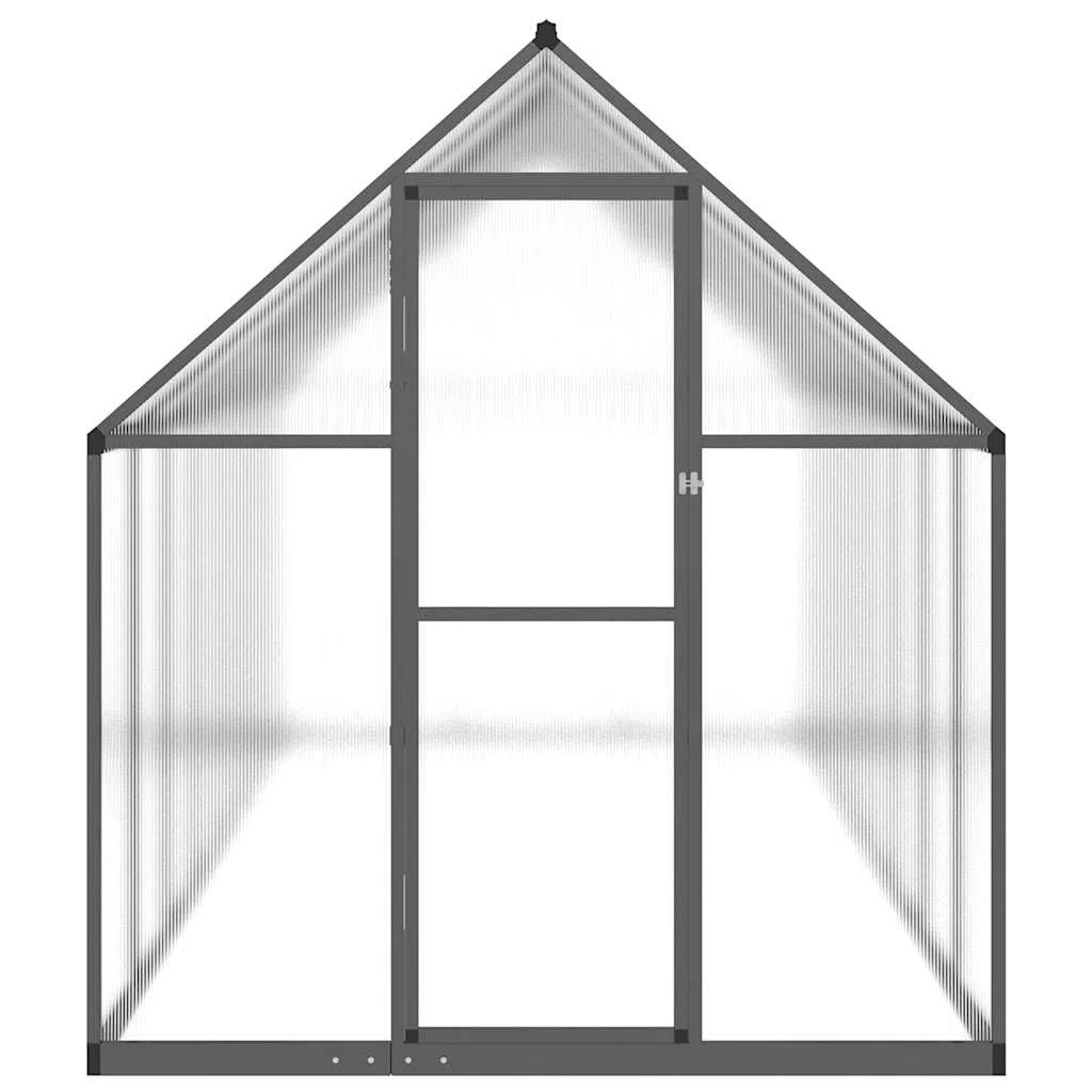 Gewächshaus 445x169x195 cm mit Fundamentrahmen Anthrazit Alu Treibhaus Pflanzenhaus Gartenhaus für Anzucht