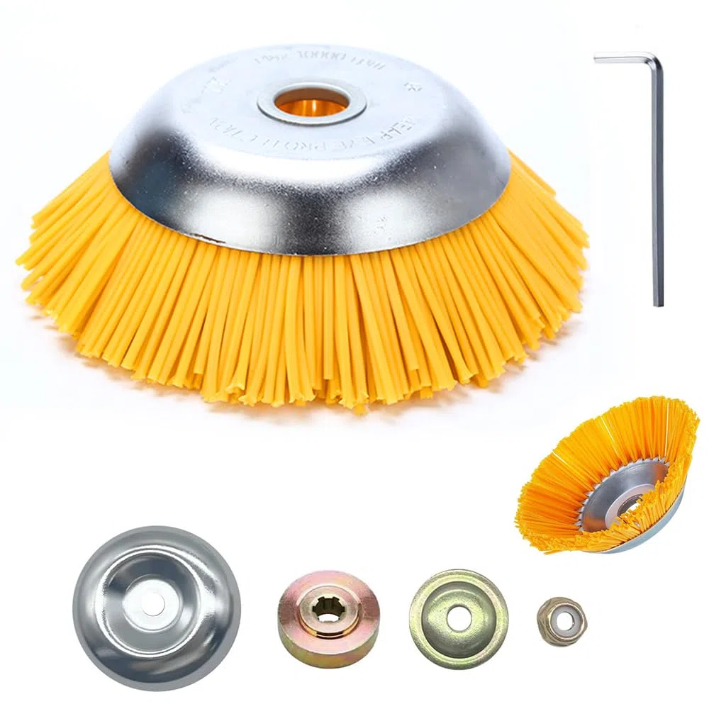 Unkrautbürste, Wildkrautbürste,Hochwertige Wildkrautbürste, Unkrautbuerste Nylonbürste Profi Wildkraut Fugenbürste,Hochwertige Wildkrautbürste,Nylon-Unkrautbürste für Motorsense