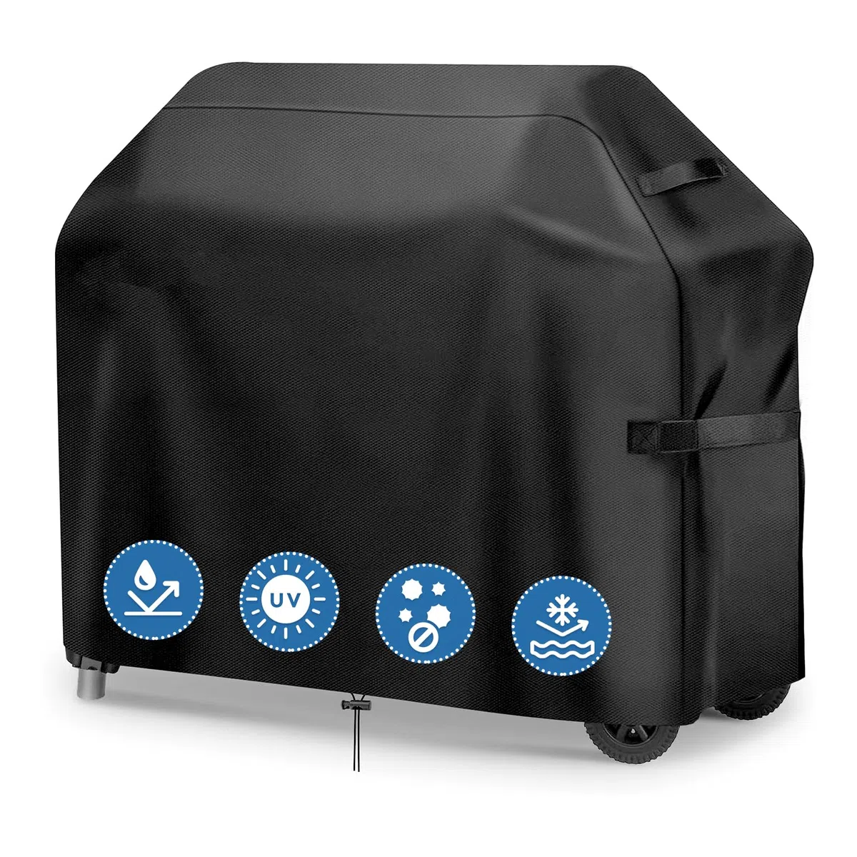 GARPROVM Grillabdeckung wetterfest, Gasgrill Abdeckung Winterfest 147x61x122cm Grill Abdeckhaube Wasserdicht, Grill Wetterschutzhülle Oxford Gewebe Schneefest Grillhaube Grill Abdeckplane