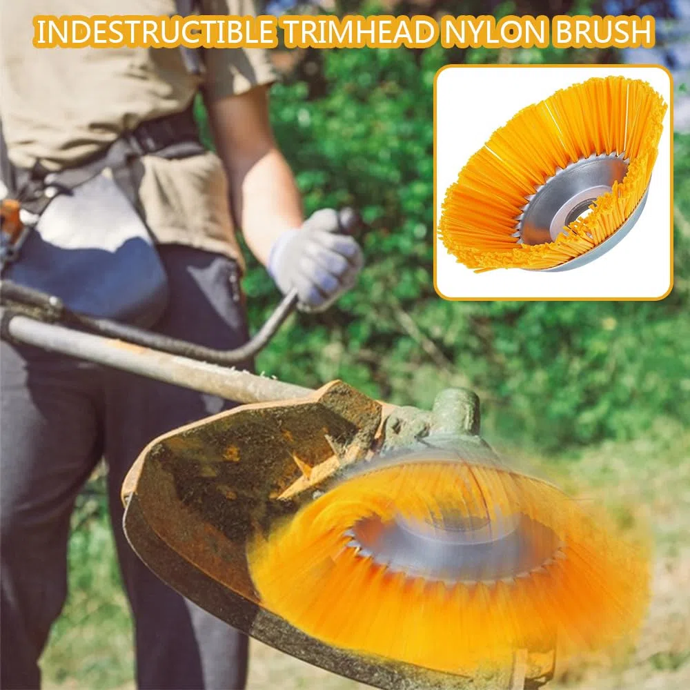 Unkrautbürste, Wildkrautbürste,Hochwertige Wildkrautbürste, Unkrautbuerste Nylonbürste Profi Wildkraut Fugenbürste,Hochwertige Wildkrautbürste,Nylon-Unkrautbürste für Motorsense